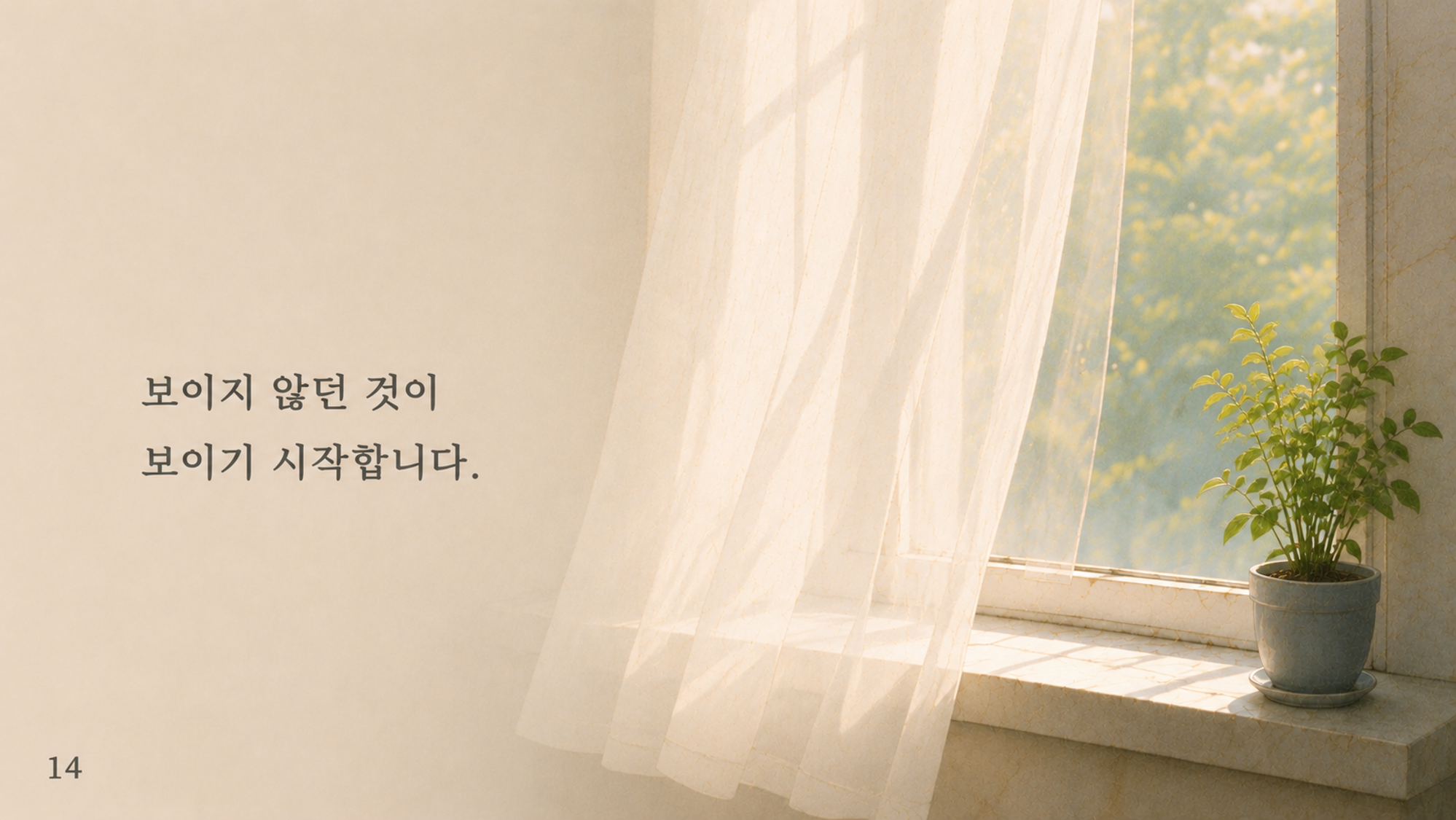 14 보이지 않던 것이 보이기 시작합니다.
